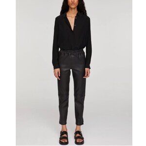 INÈS & MARÉCHAL Jardin Leather Stretch Trousers in Black Size FR 38 (US 6)